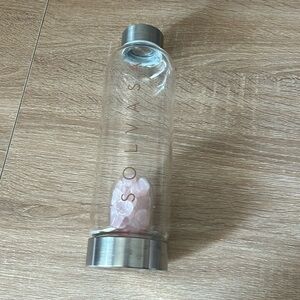 Solvasa rose quartz glass water bottle